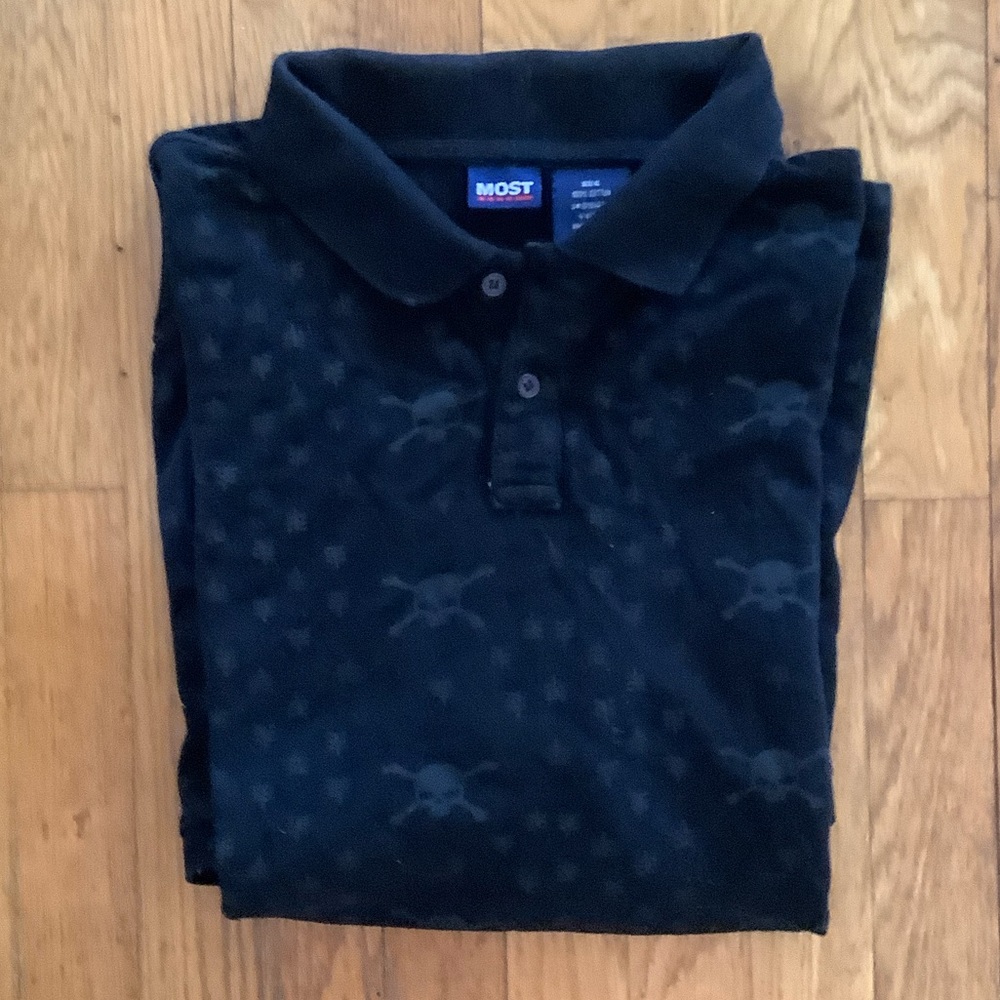 MOST Black Polo Shirt for Men Skull ☠️